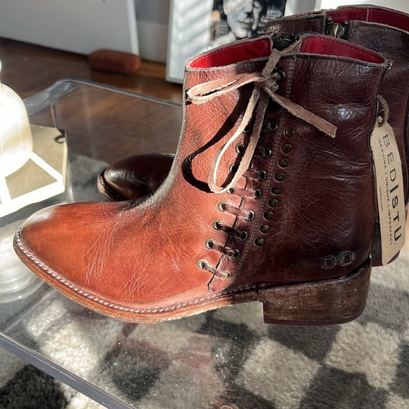 Sz 9 • Bed Stu Women's Aldina Boots - Teak Rustic Tremolo - Picture 5 of 11
